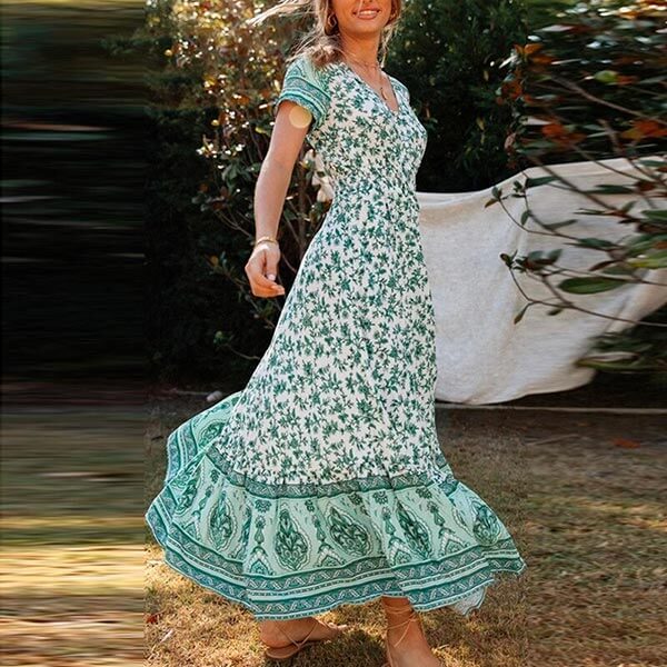robe année 50 fleurie