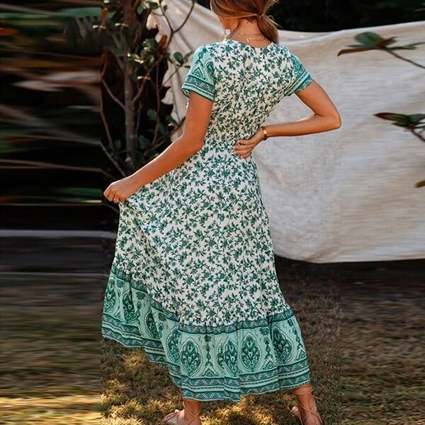 robe année 50 verte