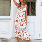 robe blanche fleurie longue