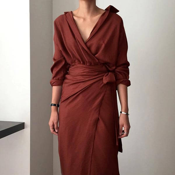 robe bordeaux plissée