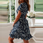 robe cache coeur courte fleurie