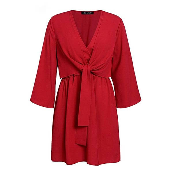 robe cache coeur courte rouge