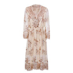 robe cache coeur longue beige