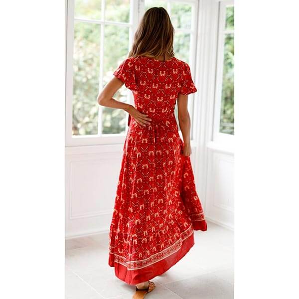 robe cache coeur longue rouge