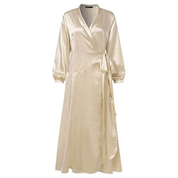 robe cache coeur longue satin