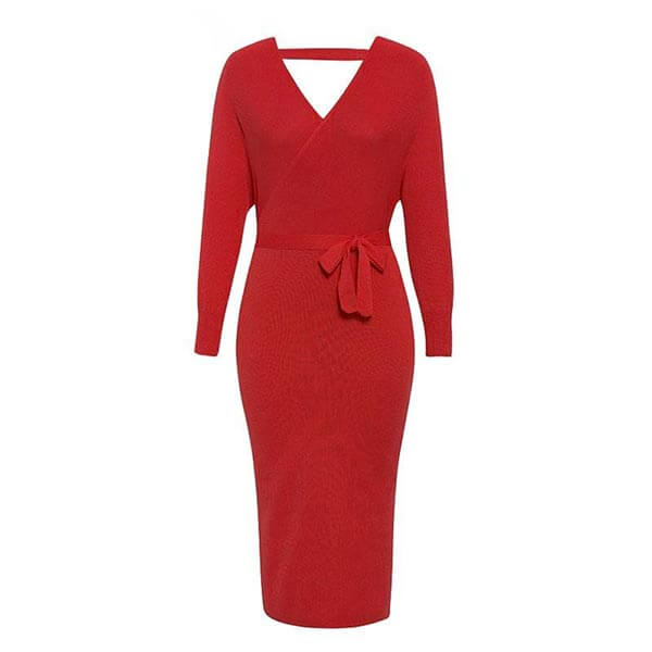robe cache coeur rouge manche longue