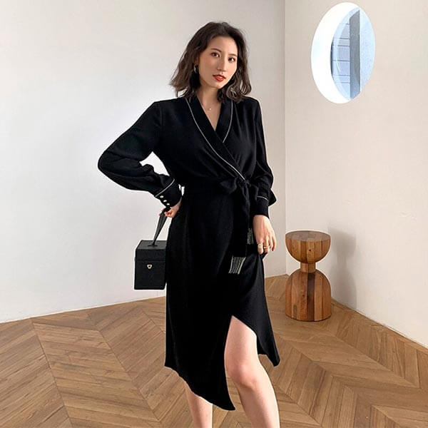 robe cache coeur velour noir