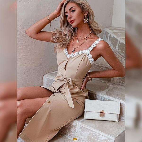 robe caraco beige