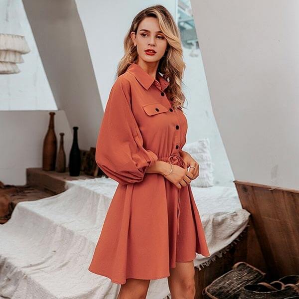 robe chemise corail