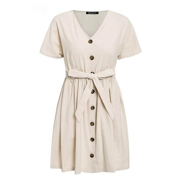 robe chemisier beige