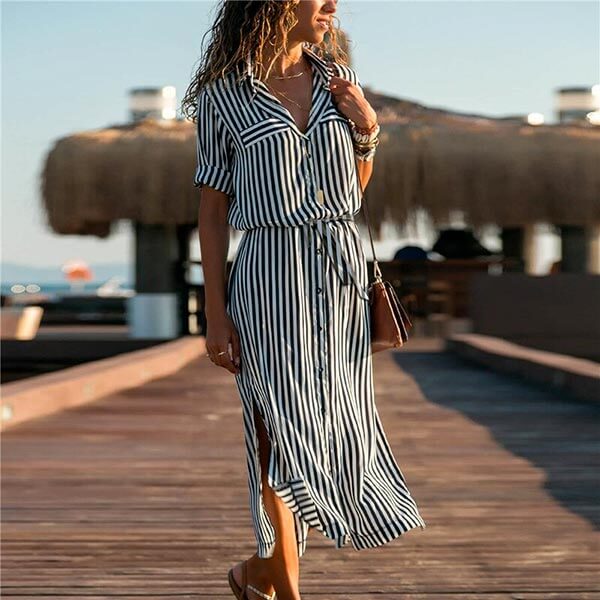 robe chemiser noire et blanche