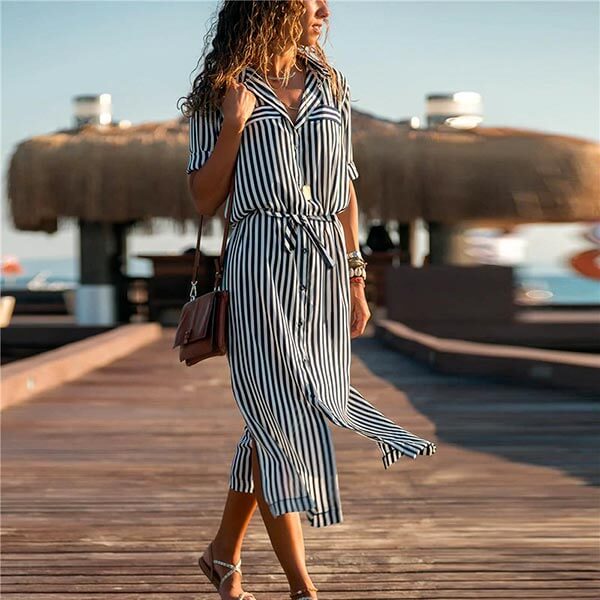 robe chemisier rayures