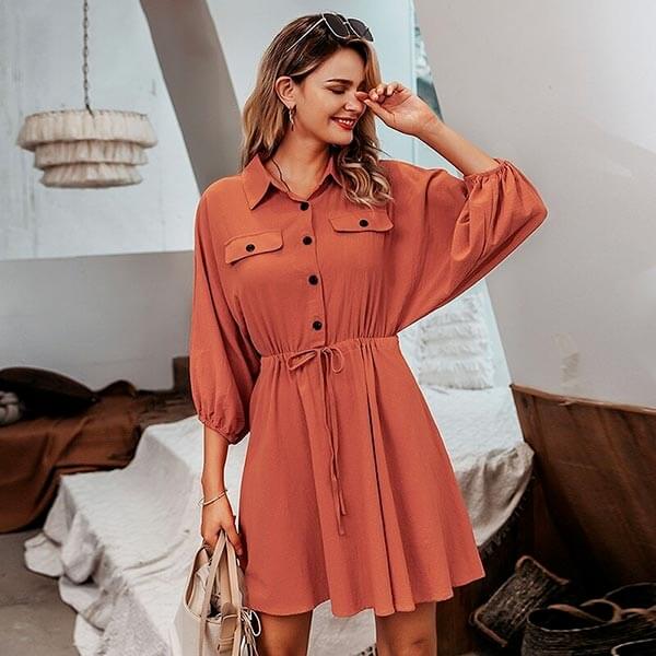 robe courte évasée rouge