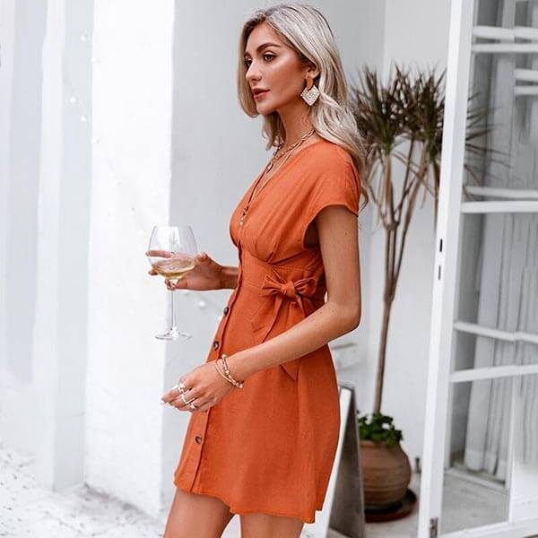 robe courte unie