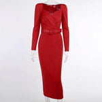 robe de cocktail rouge longue pas cher