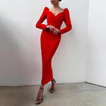 robe de soirée rouge longue pas cher