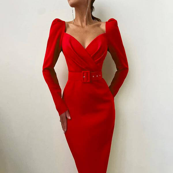 robe de soirée rouge longue