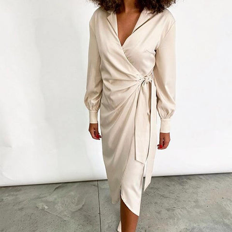robe drapée portefeuille