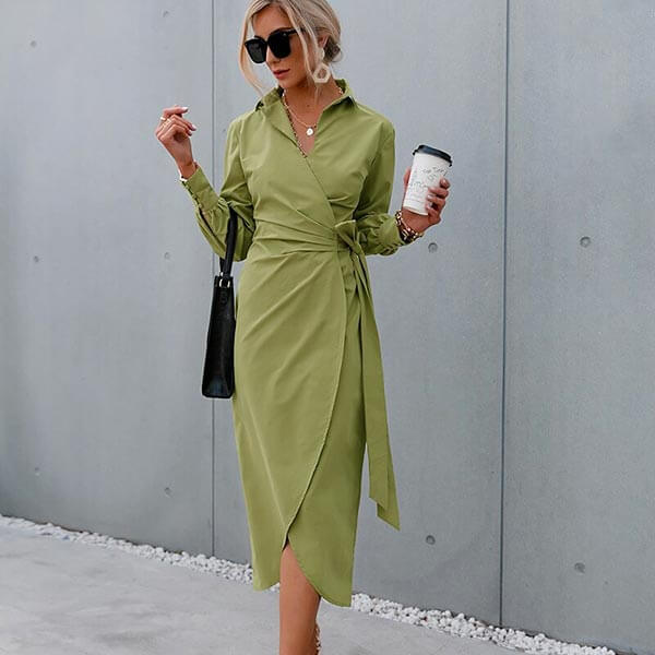 robe drapée verte
