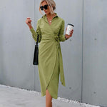 robe drapée verte