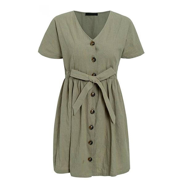 robe droite kaki