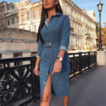 robe en jean manche longue
