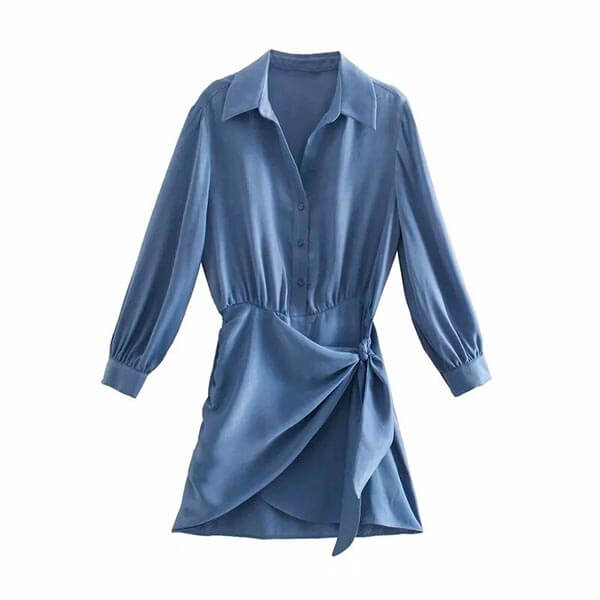 robe en satin bleu