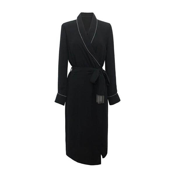 robe en velours noir longue