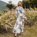 robe fleurie longue manche longue