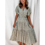 robe fleurie mi longue ete femme