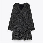robe fluide noire à pois
