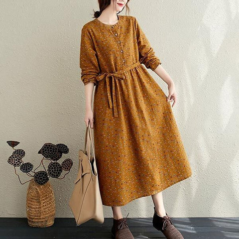 robe jaune en lin