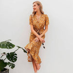 robe jaune moutarde longue