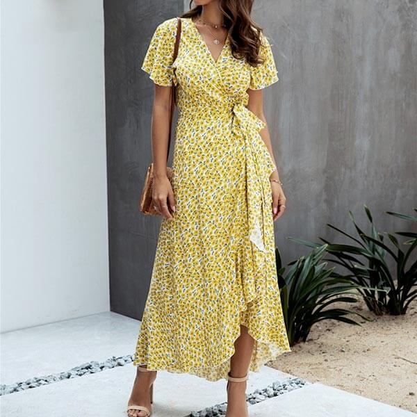 robe jaune portefeuille