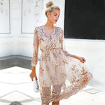 robe longue cache coeur beige