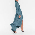 robe longue cache coeur satin