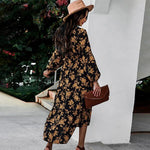robe longue fleurie jaune