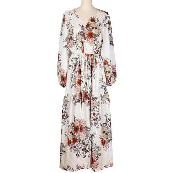 robe longue fleurie manche longue