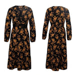 robe longue fleurie noire