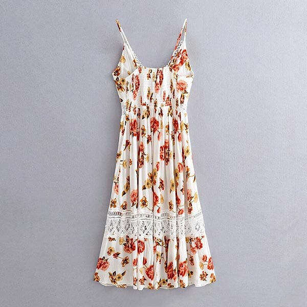 robe longue fleurie sans manche