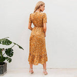 robe longue jaune moutarde