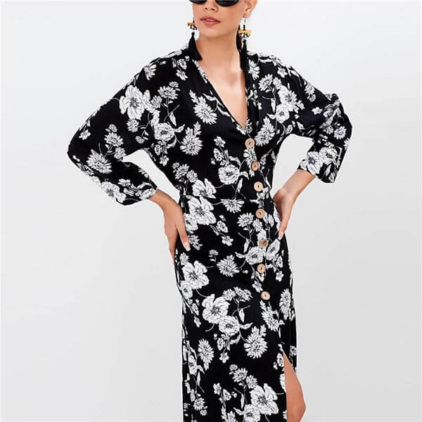 robe longue motif japonais