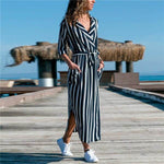 robe longue portefeuille bleu marine