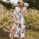 robe longue portefeuille manche longue
