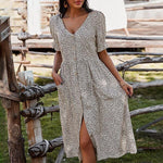 robe longue portefeuille motif