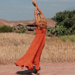robe longue portefeuille rouge