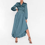 robe longue portefeuille satin