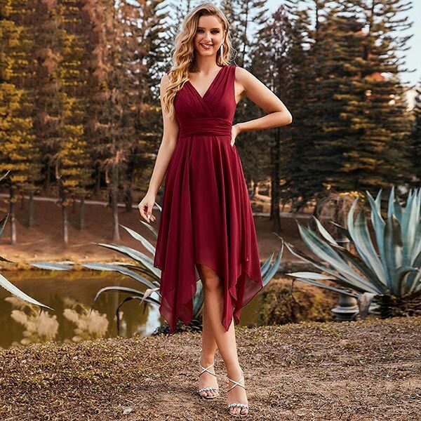 robe longue rouge en soie