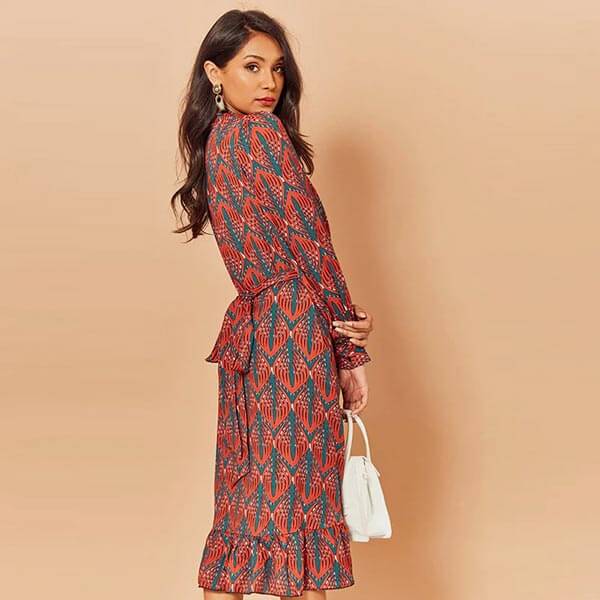 robe manche longue avec épaulette