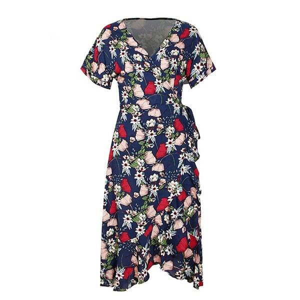 robe maternité bleu fleurie